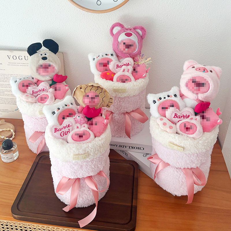 Gift for New Year, Valentine's Day, Birthday, Ruby Beaver Plush Toy, Bouquet, Gift for Best Friend, Girlfriend, Souvenir, Flower Shop