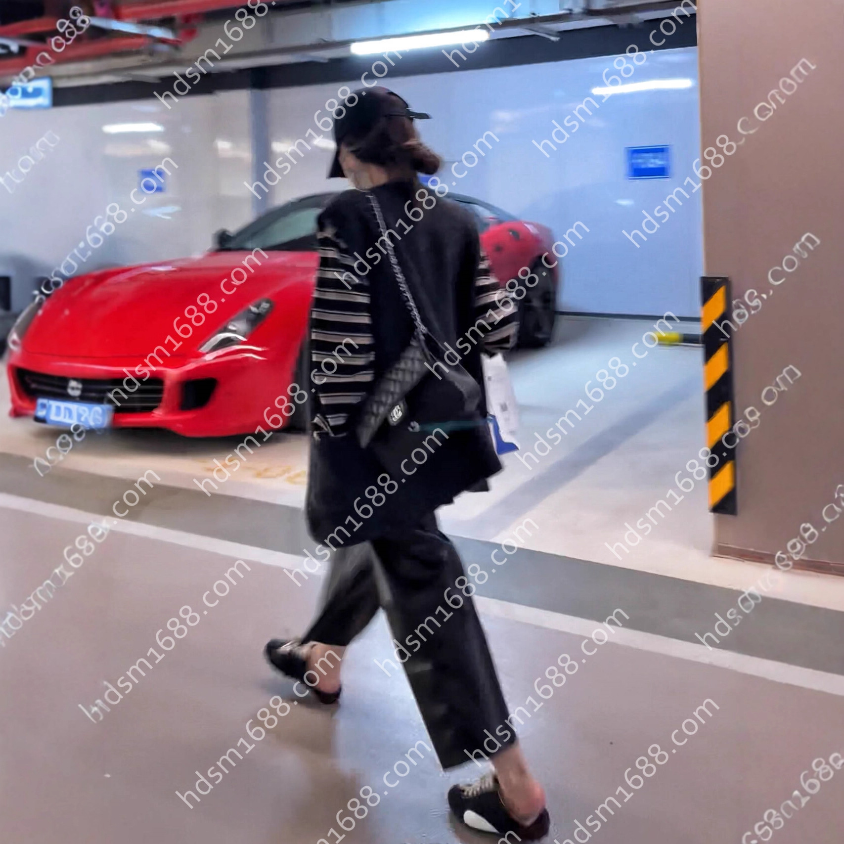 山本九分皮裤  ROW风复古老钱分割线软糯黑色