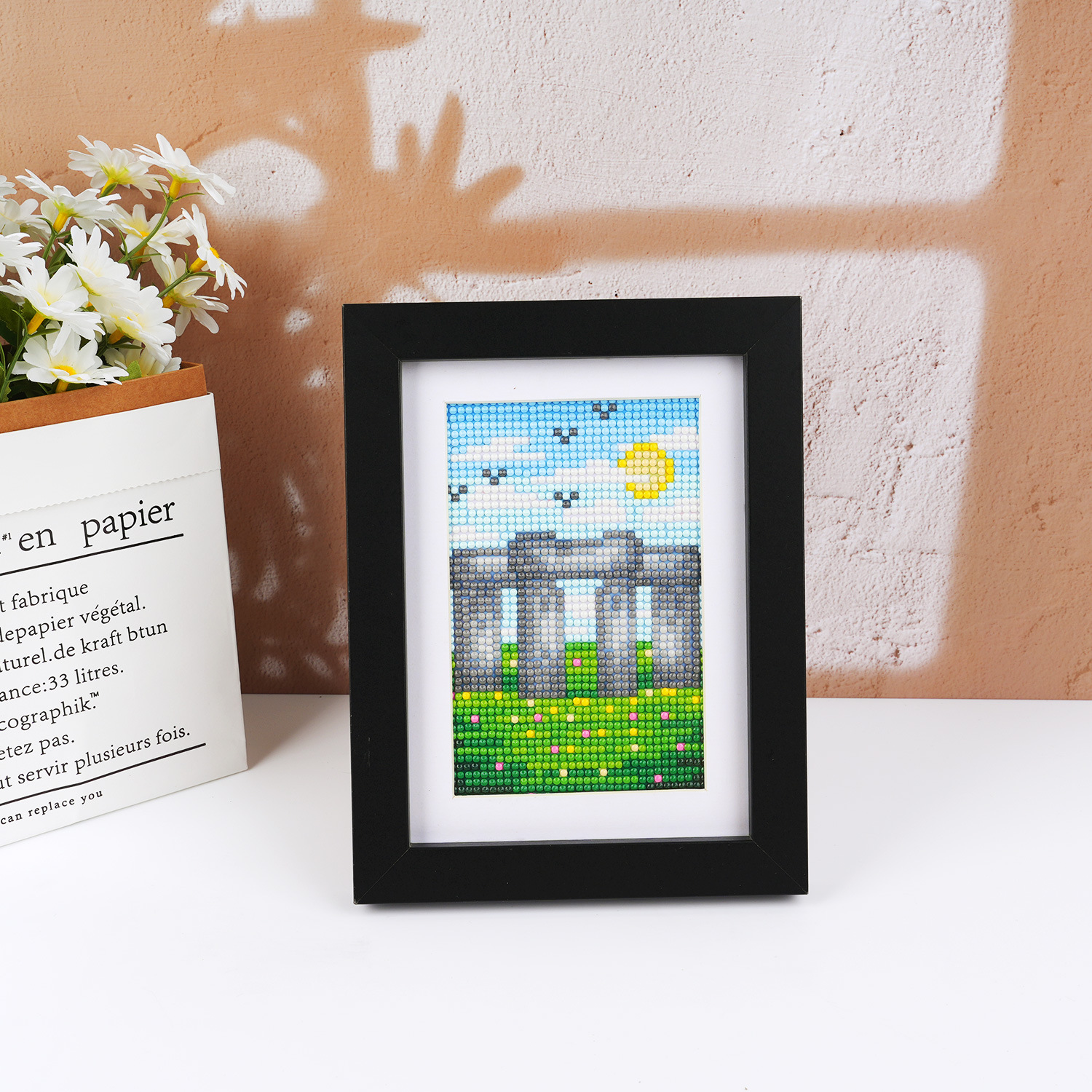 Pintura de diamante transfronteriza 5D 5 * 7 pulgadas sin marcos alrededor del mundo pinturas de píxeles pinturas decorativas de mampostería estación independiente venta caliente