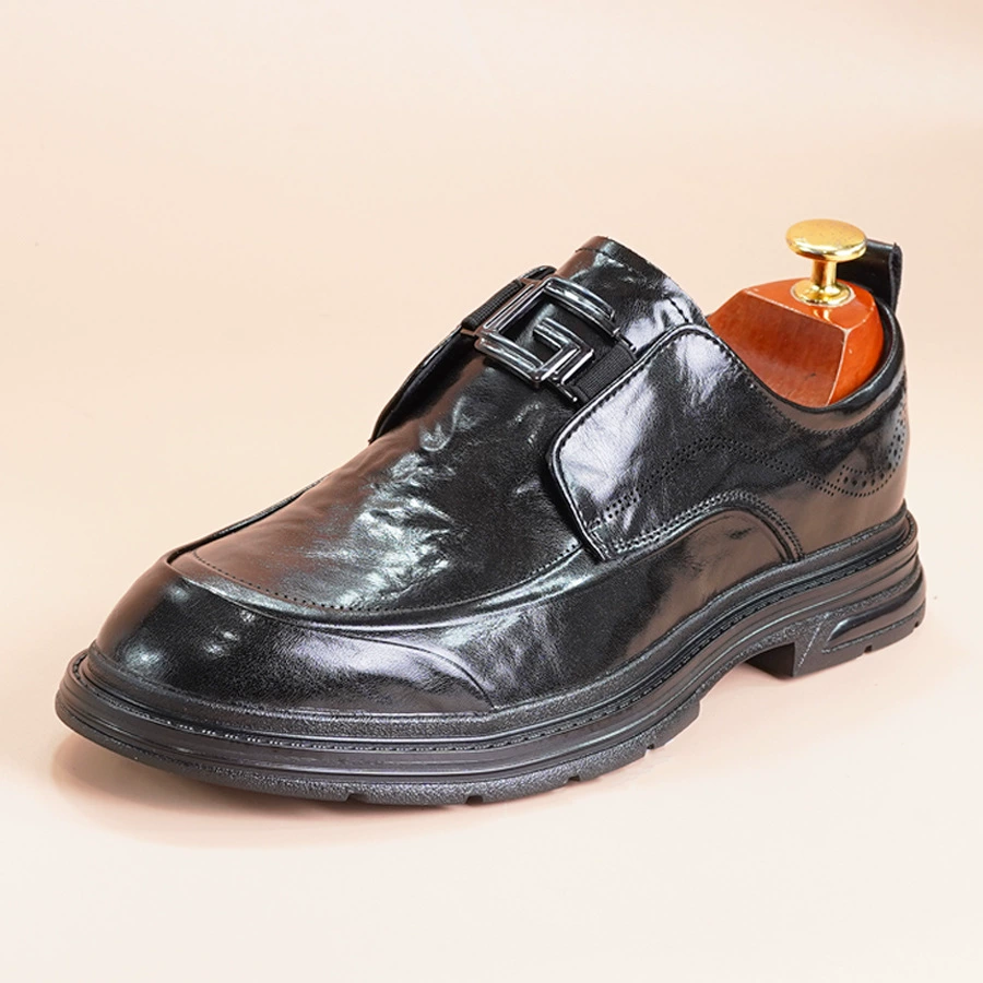 Wild британский стиль повседневная кожаная обувь 2025 осень новая мягкая подошва нескользящая дышащая обувь свадебная обувь мужская