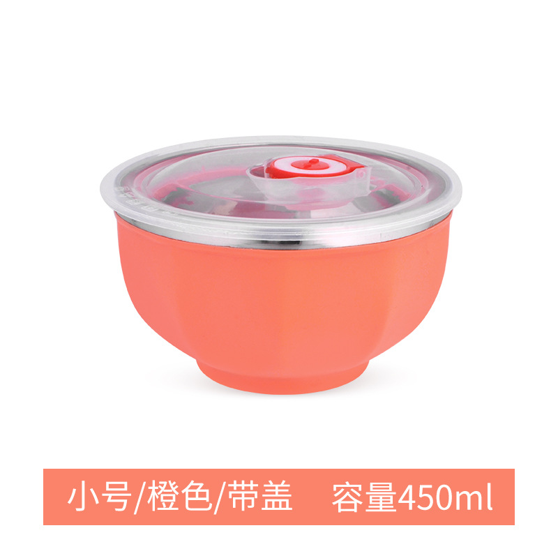 304 tazón de arroz de acero inoxidable de gran capacidad tazón de arroz kindergarten fábrica de aislamiento térmico tazón resistente a la caída de alto valor de color Estilo nórdico tazón