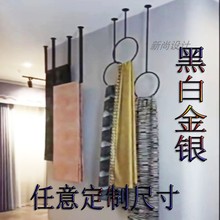 窗帘吊卡吊顶展示架圆形挂环门帘家纺布料围巾色卡展会挂样架