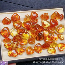 可塘厂家蜜蜡花珀爱心?花朵形状意境好14.7×12.3m-17.3×18.8mm