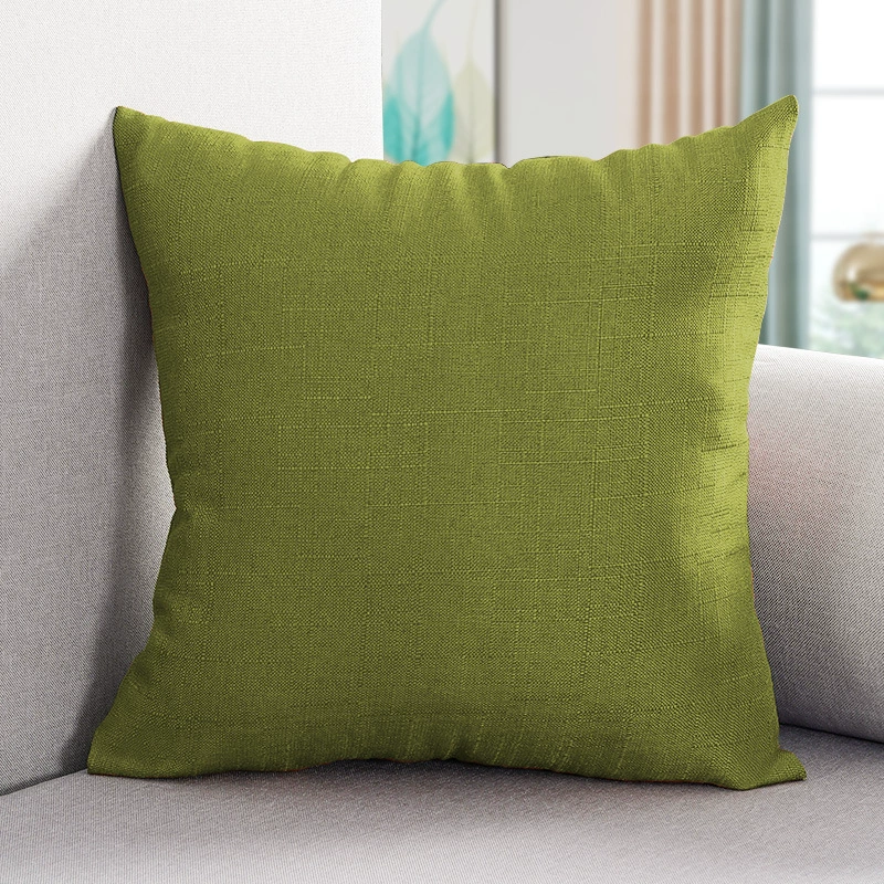 Pillow, big square sofa, cotton and linen, increased thickness
