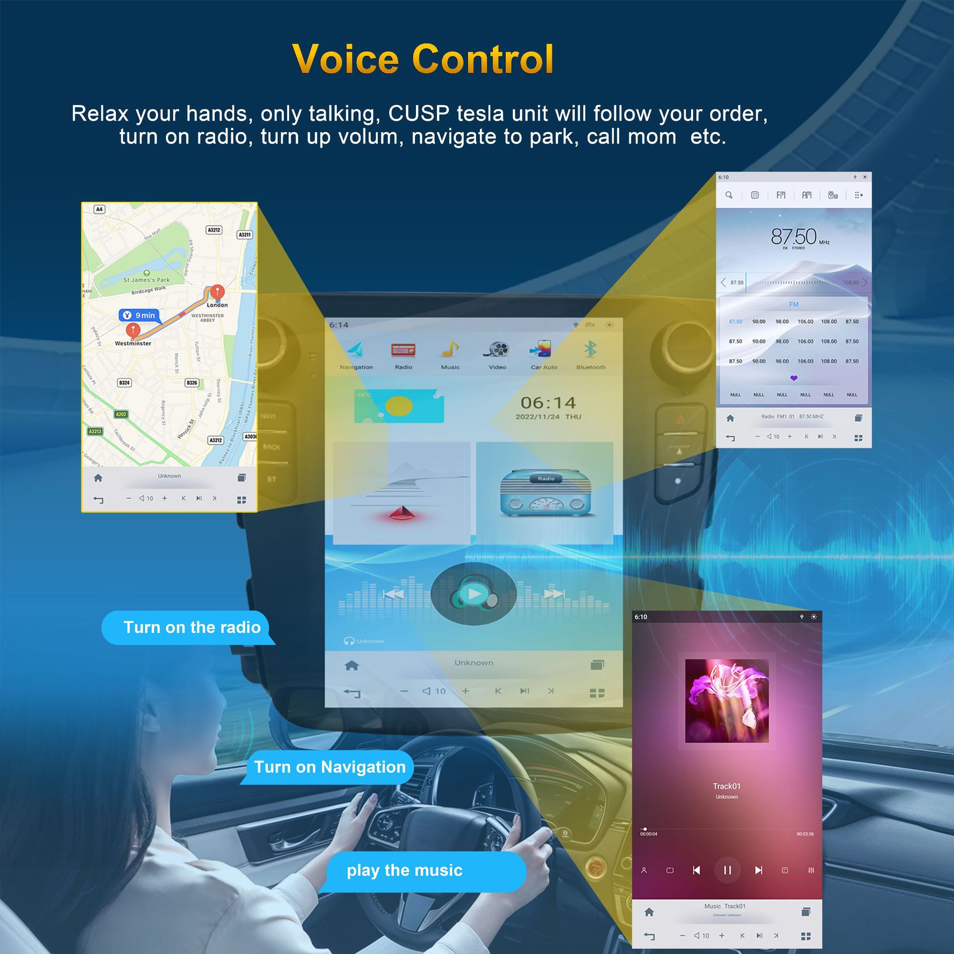 10.4 inch Vertical Screen Car Navigation Wireless Carplay Android