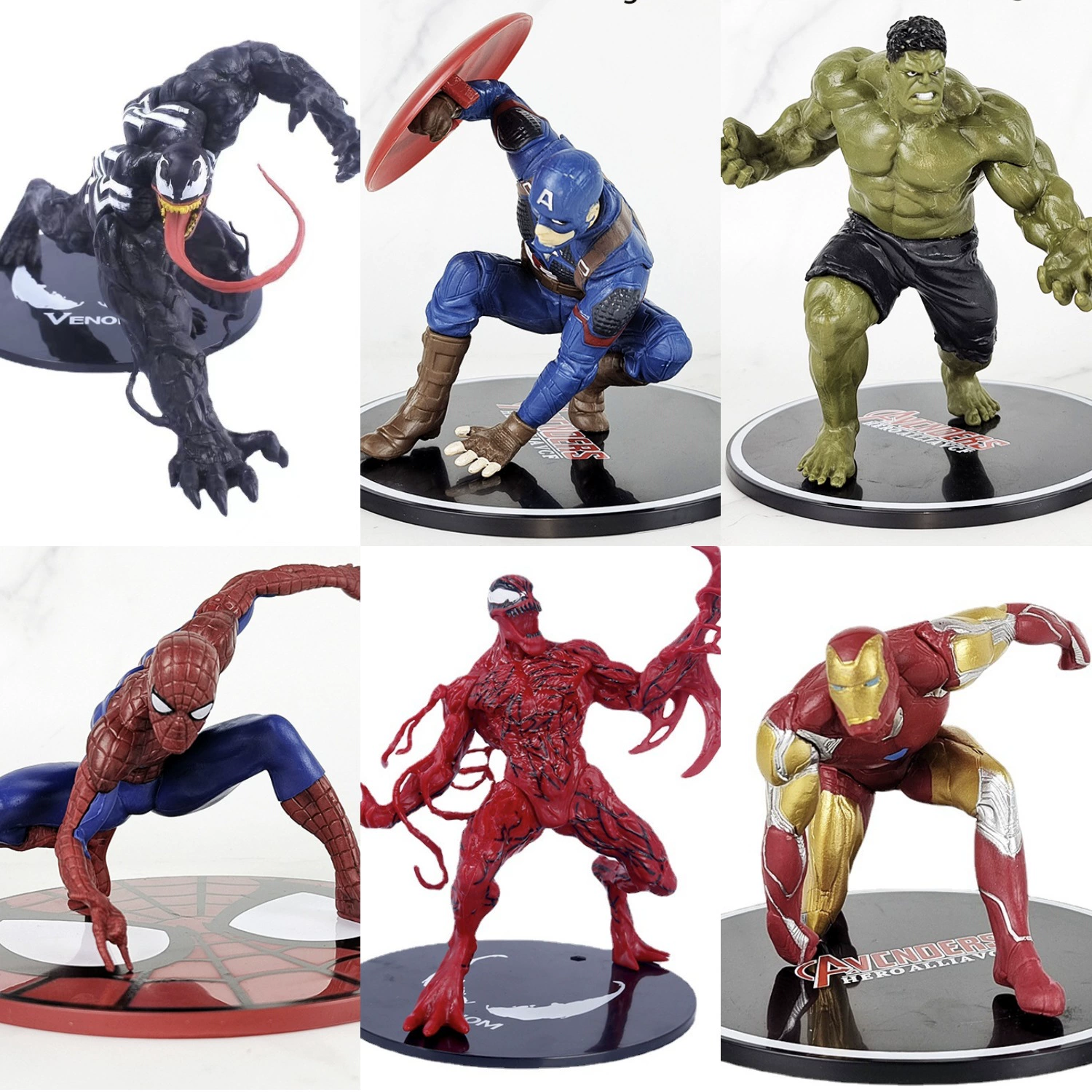 Marvel Мстители бойни Яд Человек-паук ручная модель украшения игрушки оптом/от имени волос