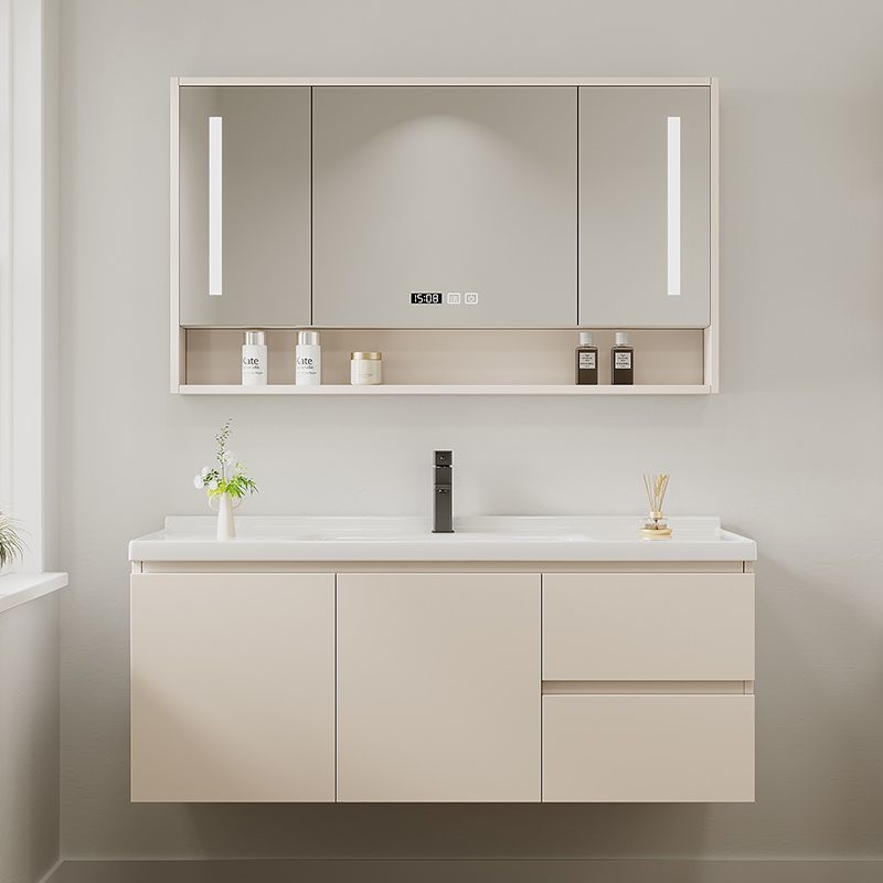 Smart Solid Wood Washbasin Washbasin Combination Bathroom Bathroom Cabinet Simple Modern Bathroom Washbasin Cabinet Integrated