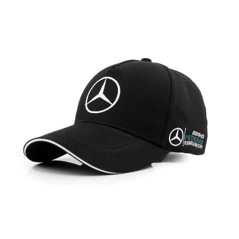 thumbnail image 1 of Nueva gorra de béisbol bordada con logo de coche gorra de coche Mercedes Mercedes gorra con visera gorra publicitaria negra, 1 of 2