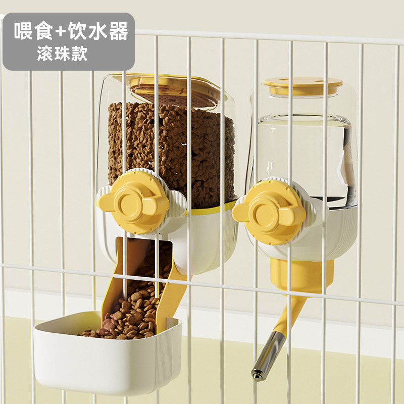 Jaula para mascotas, bebedero, gato colgante, alimentador de agua potable, cuenco para perros, cuenco para gatos, suministros para jaulas para perros de gran capacidad