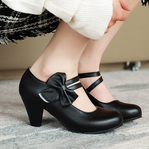 Women's 40-48 Size Ultra-High Heel Ankle Boots New Spring and Autumn Mary Jane Shoes