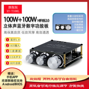 Xinyi XY-T100L Bluetooth 5.0 with front-level bass adjustment stereo digital amplifier board module 100W