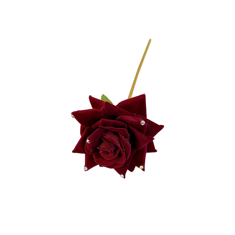 Horquilla retro francesa, diseño elegante de estrella, diamante y rosa, estilo celebridad de Internet