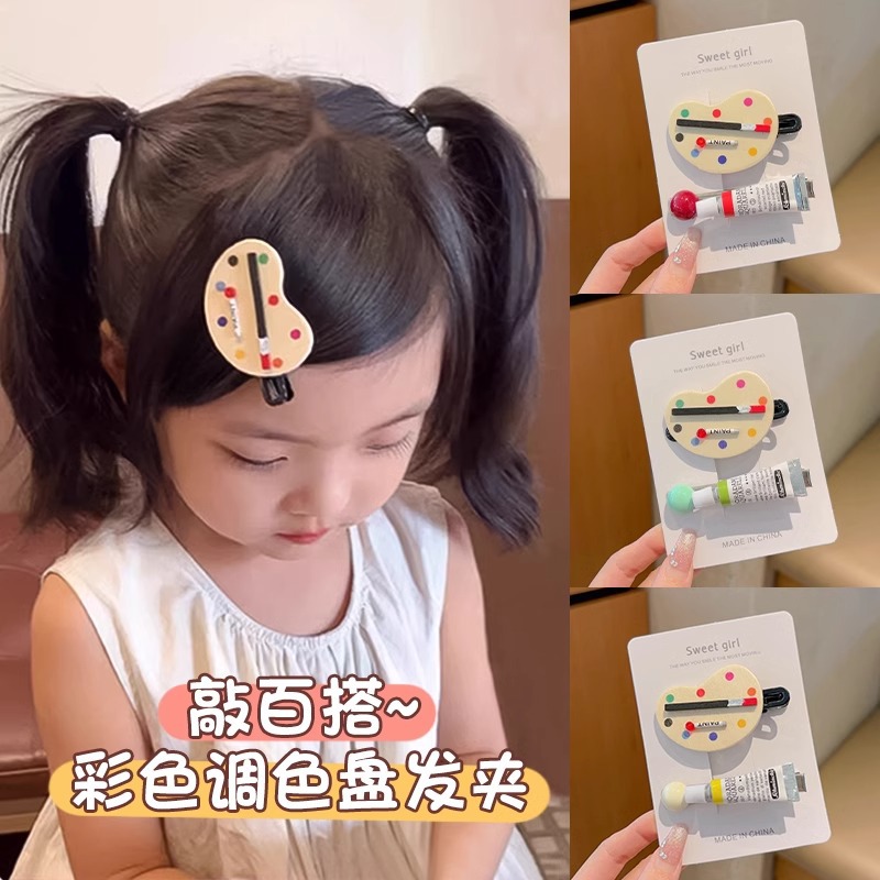 Creativa coreana de pintura pinzas de cabello para mujeres 2024 nuevo extraño lateral pinzas de cabello pinzas de cabello tocado