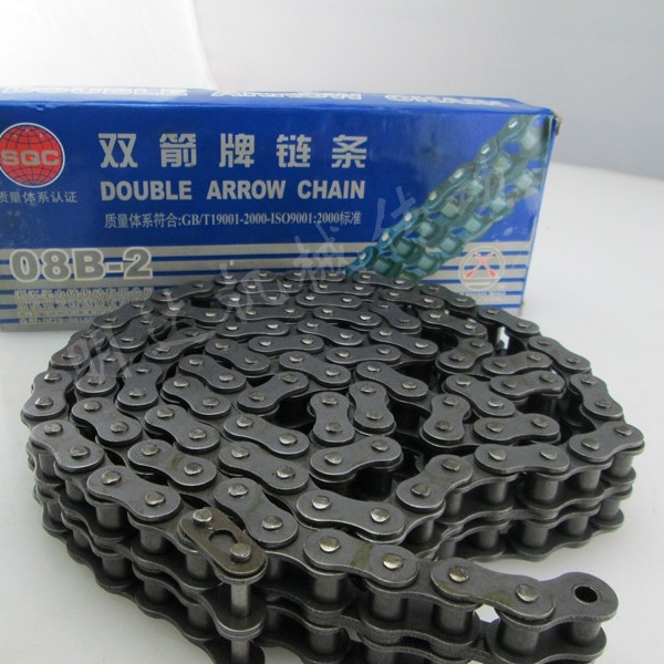 杭州双箭工业传动滚子链条 国标链条4分双排链08B-2节距12.7