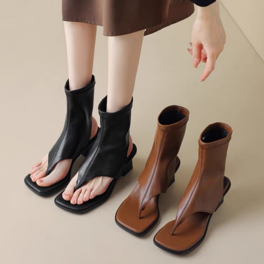 Foreign Trade High-heeled Shoes Cross-border in stock Fashion Sandals Summer New Zipper High Heel Set Toe Sandals