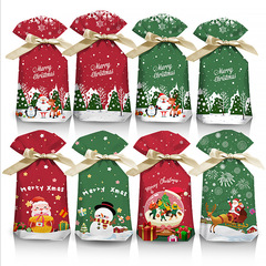 新しいオリジナルクリスマスキャンディー包装袋リボン巾着袋平安果袋回礼袋プレゼント袋