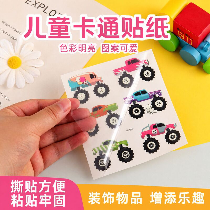 Monster Truck Tattoo Stickers Waterproof for Men, Women, and Children Cartoon Cute Car Disposable Temporary Stickers Wholesale Monster Truck Tattoo Stickers Waterproof for Men, Women, and Children Cartoon Cute Car Disposable Temporary Stickers Wholesale