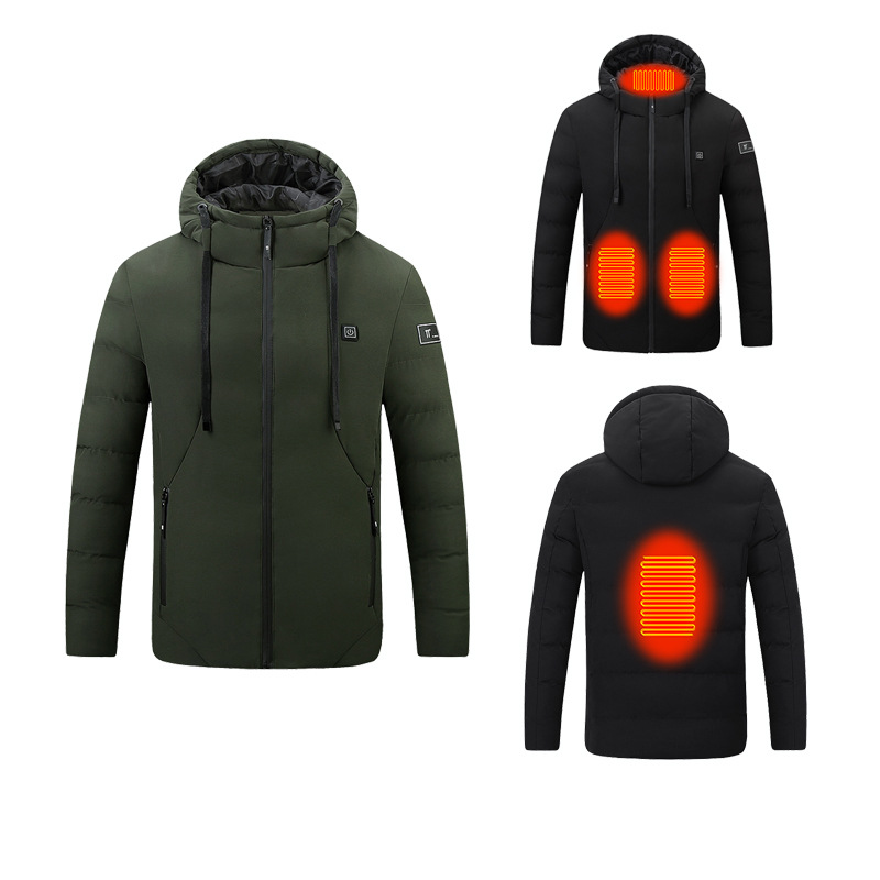 Transfronterizo dedicado calefacción ropa acolchada de algodón para hombres deportes al aire libre calefacción ropa acolchada de algodón USB control de tres engranajes calefacción ropa acolchada de algodón