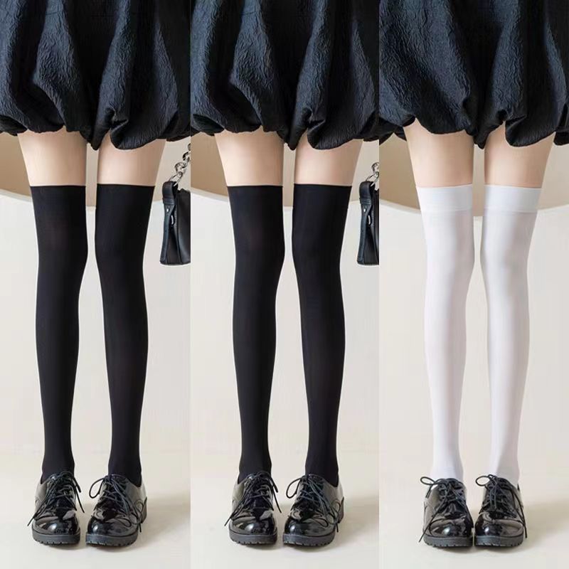 Tres pares envío gratis calcetines de pantorrilla de verano fino negro JK medias de presión flaco sobre la rodilla Calcetines de media pantorrilla