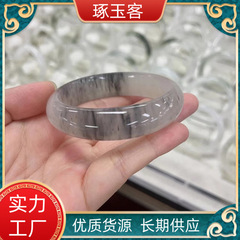 天然新疆金糸玉青花ブレスレットゴビ水墨丹青花玉腕輪玉玉器ブレスレット直播ソース
