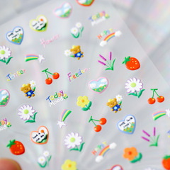 TENSOR 3D Thin and Flexible Nail sticker with adhesive, nail sticker decoration, wildflowers on the roadside, TS827