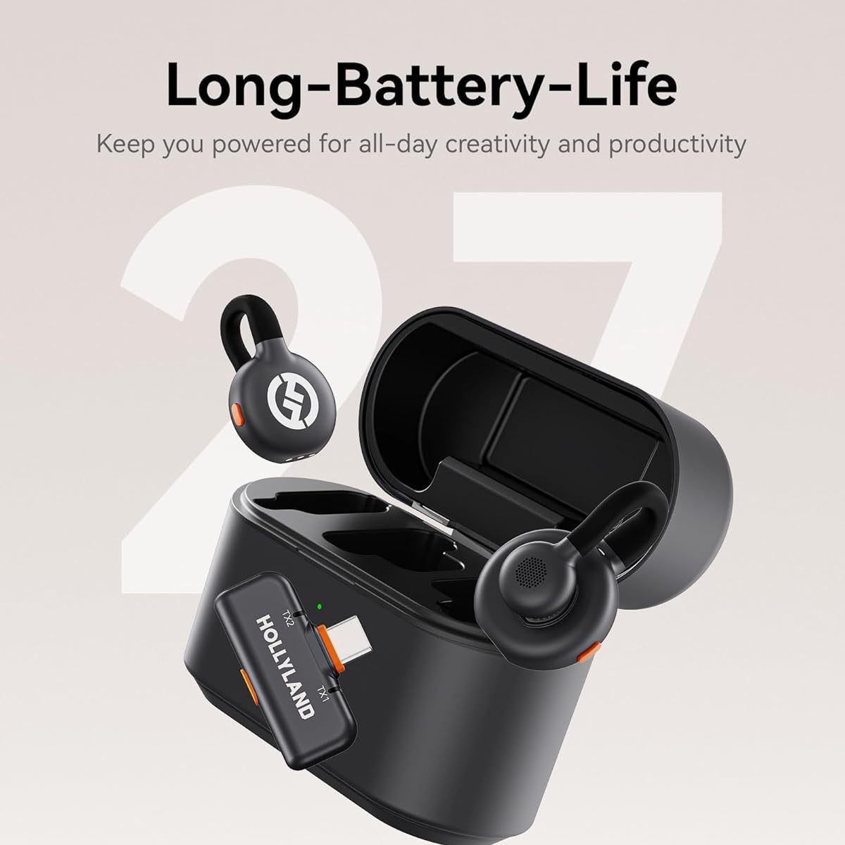 Hollyland Lark M2S Wireless Lavalier Microphone con USB-C P