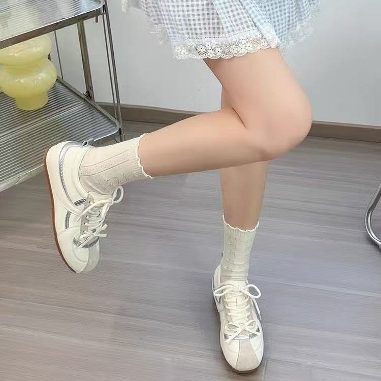 Silver Moral Training Shoes for Women 2025 New Summer and Autum Casual Sports Sneakers Popular Soft-Soled Forrest Gump Shoes Small White Shoes