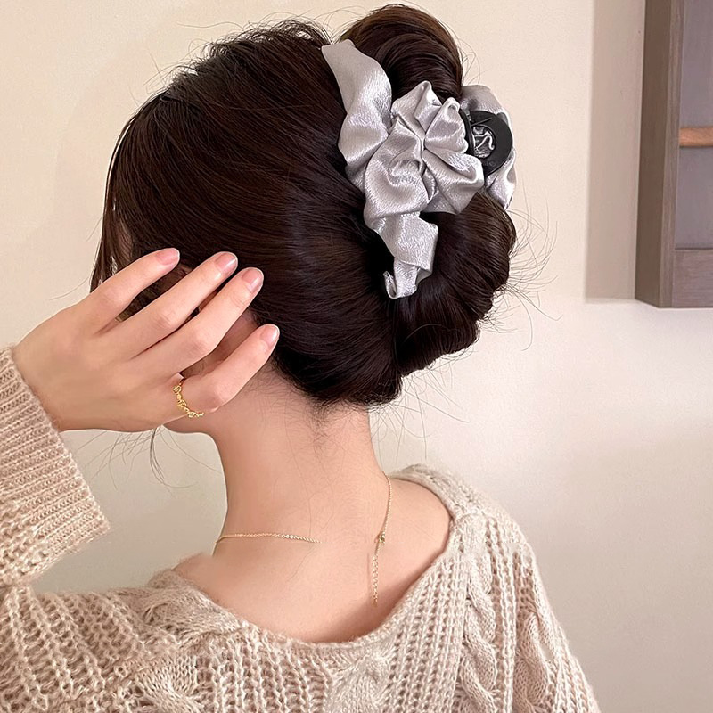 Clip de pelo de tela feminino super grande clip de agarre de moda tocado de cabello de tiburón clip de cabello