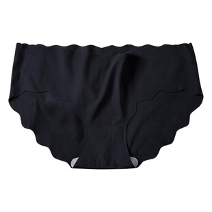 Ice Silk seamless ultra-thin wave girl's underwear solid color breathable plus size low waist one-piece women's briefs