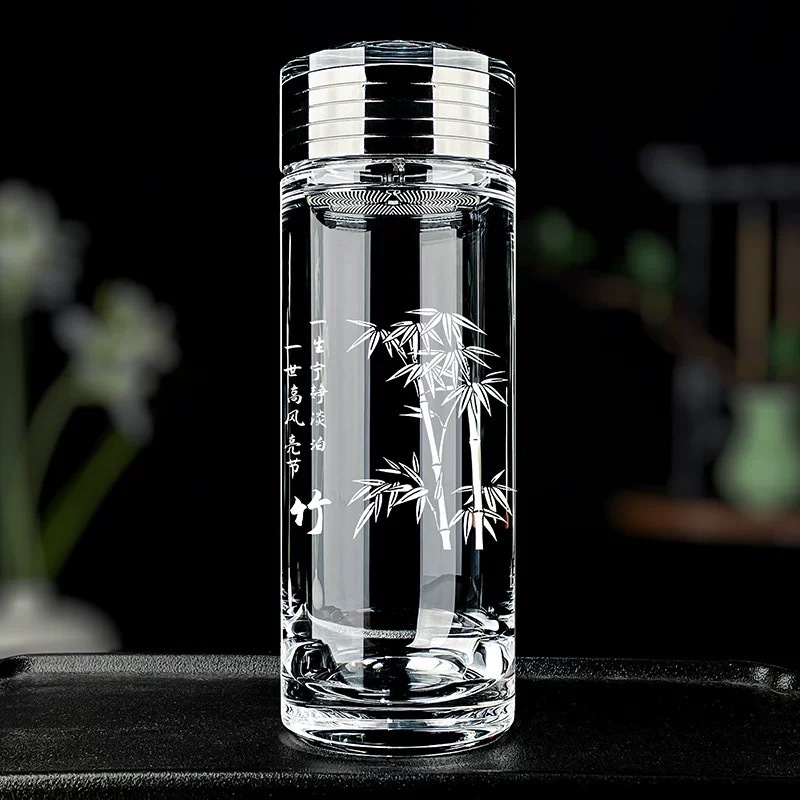 东海原矿原石水晶杯500ml车载办公杯定.制logo广告杯手工玻璃茶杯|undefined
