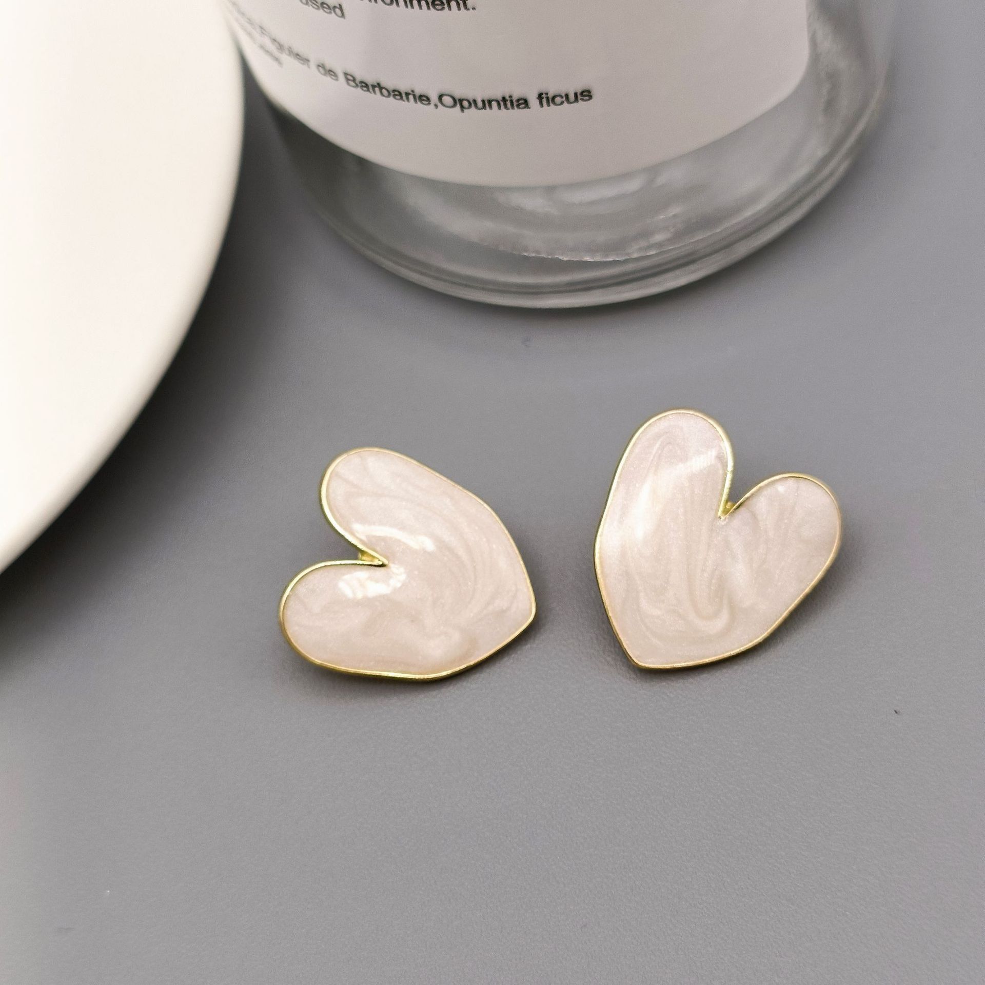 Women'S Gender Enamel Design 1 Pair Simple Style Heart Shape Alloy Enamel Valentine's Day Women's Ear Studs