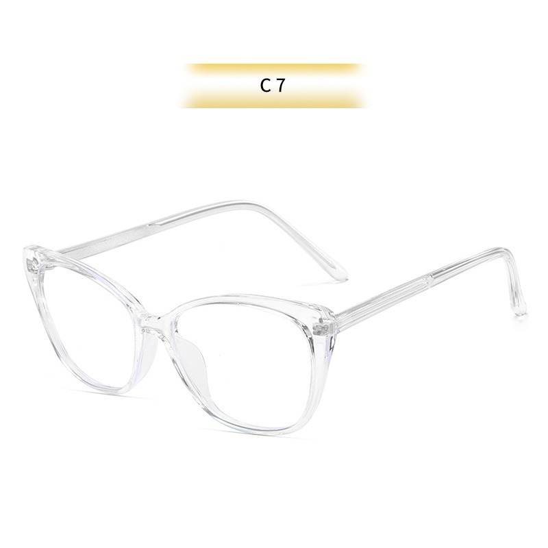 Retro gradiente retrógrado marco de ojos de gato simple protección de la cara de luz azul espejo de luz plana mejora de la cara pequeña grado de uso de gafas miopía