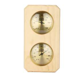 机械指针式温度计湿度计耐高湿松木框汗蒸桑拿房专用温湿度计表