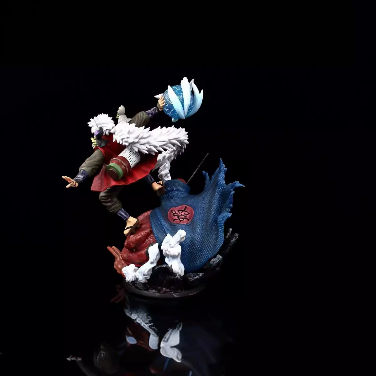 Anime peripherals Naruto GK Fire Wind Toad Jiraiya Two-headed sculpture Statue scene model Boxed figure