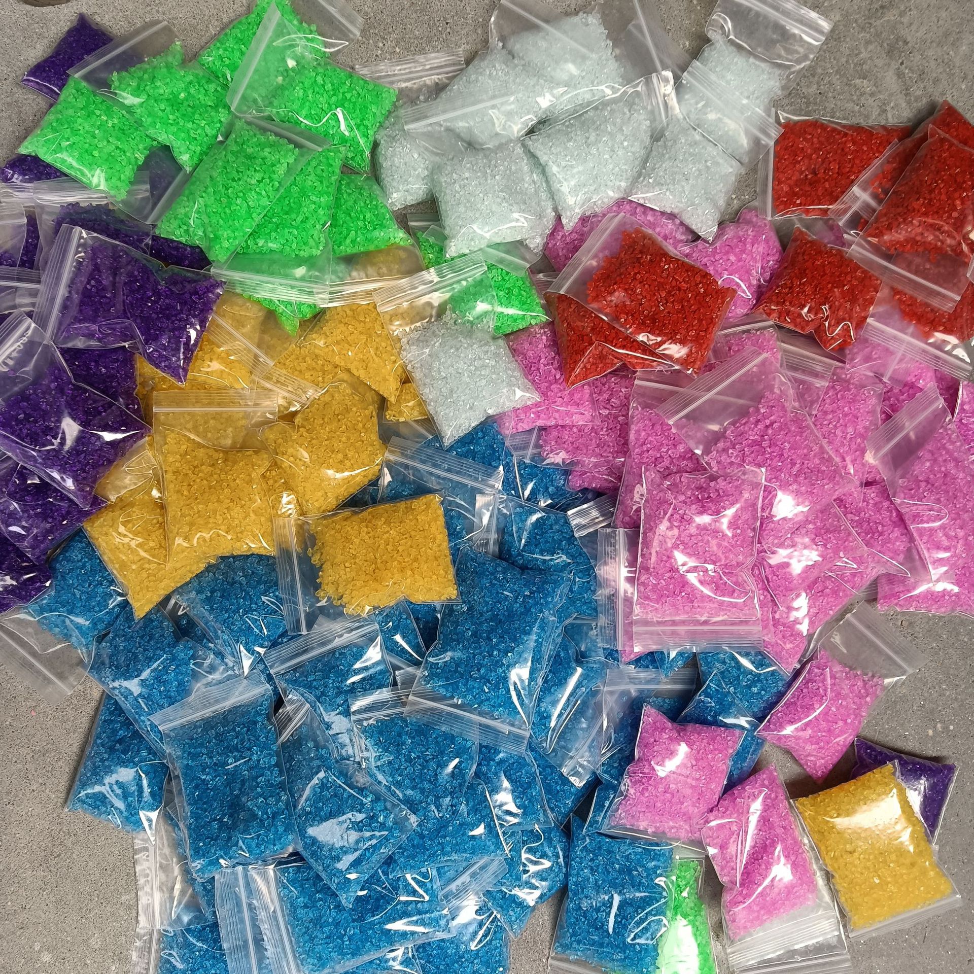 100克袋装彩色玻璃砂 彩砂 彩石 火山石 小石子微景观玩具配件多