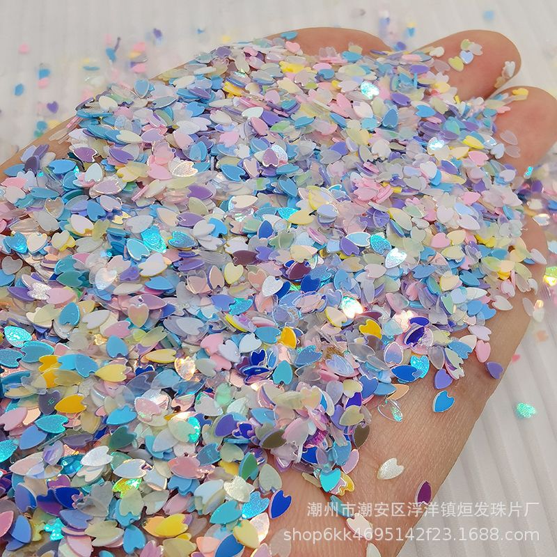 Internet Celebrity Hot Style Cherry Blossom Petals Sequins Transparent Matte Quicksand Filling Nail Decoration DIY Nail Patch
