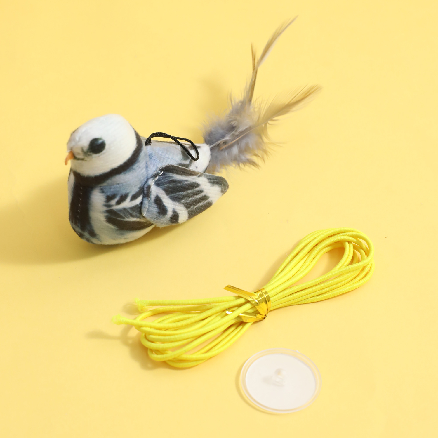 Juguetes de gato divertidos simulación electrónica sonido pájaro colgando succión tipo gato auto-hi para aliviar el aburrimiento artefacto juguete cuerda elástica