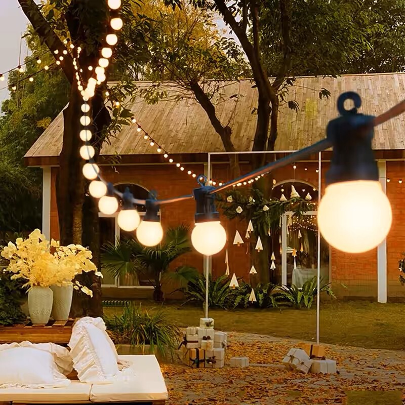 G50 bulb camping canopy tent light string outdoor waterproof horse running led colored light string light wedding holiday decoration