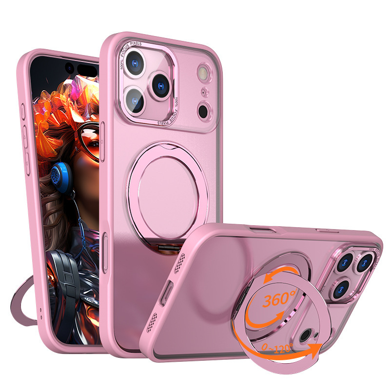iPhone17promax用スマホケース、スタンド付き、マグネット式、360度回転、16pro用、マットな肌触り、耐衝撃、15対応|undefined