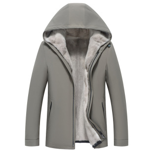 Men's Mink Leather Mink Pike Clothing Whole Mink Silver Mink Liner Fur Coat Winter Fur One-piece Coat Thick