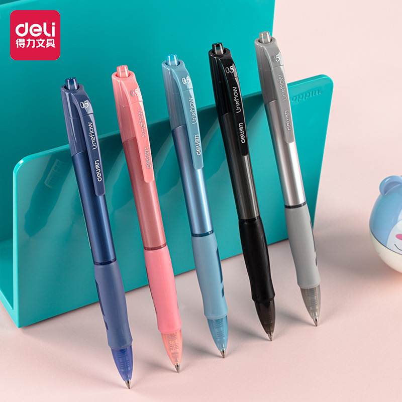 Bolígrafo de gel Deli S08-B, bolígrafo de gel de prensa para examen de escritura para estudiantes, bolígrafo de firma de oficina de 0,5mm