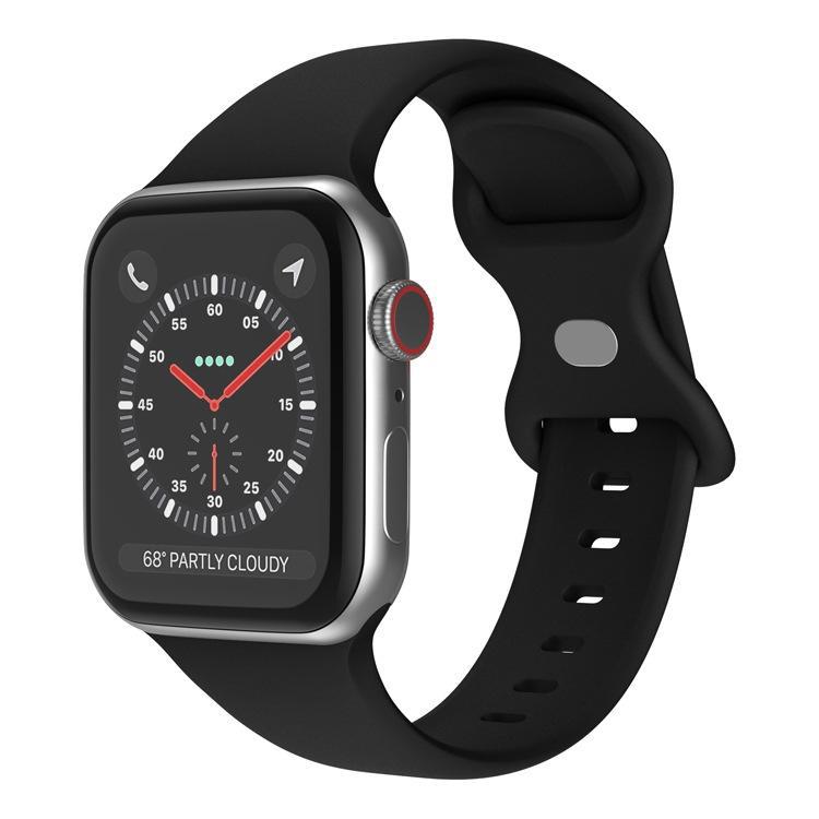 Aplicable a Apple Watch Butterfly Buckle Silicone Bracelet Un segundo 38 - 49mm multi-tamaño universal