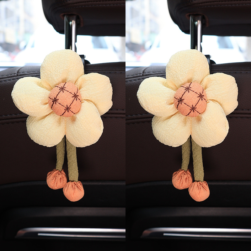 Gancho para automóvil, respaldo del asiento, filas delanteras y traseras, flores lindas, almacenamiento multifunción para automóvil, respaldo, gancho pequeño, suministros para automóvil
