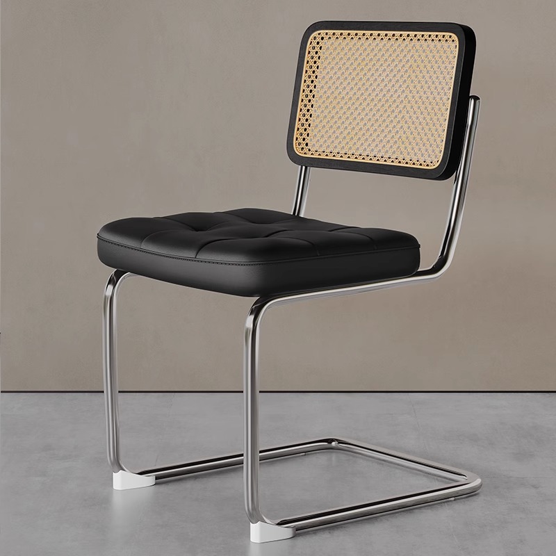 Silla de comedor de madera maciza de estilo antiguo 2024 nueva crema perezosa tejido de ratán tejido hogar arte silla Vasily