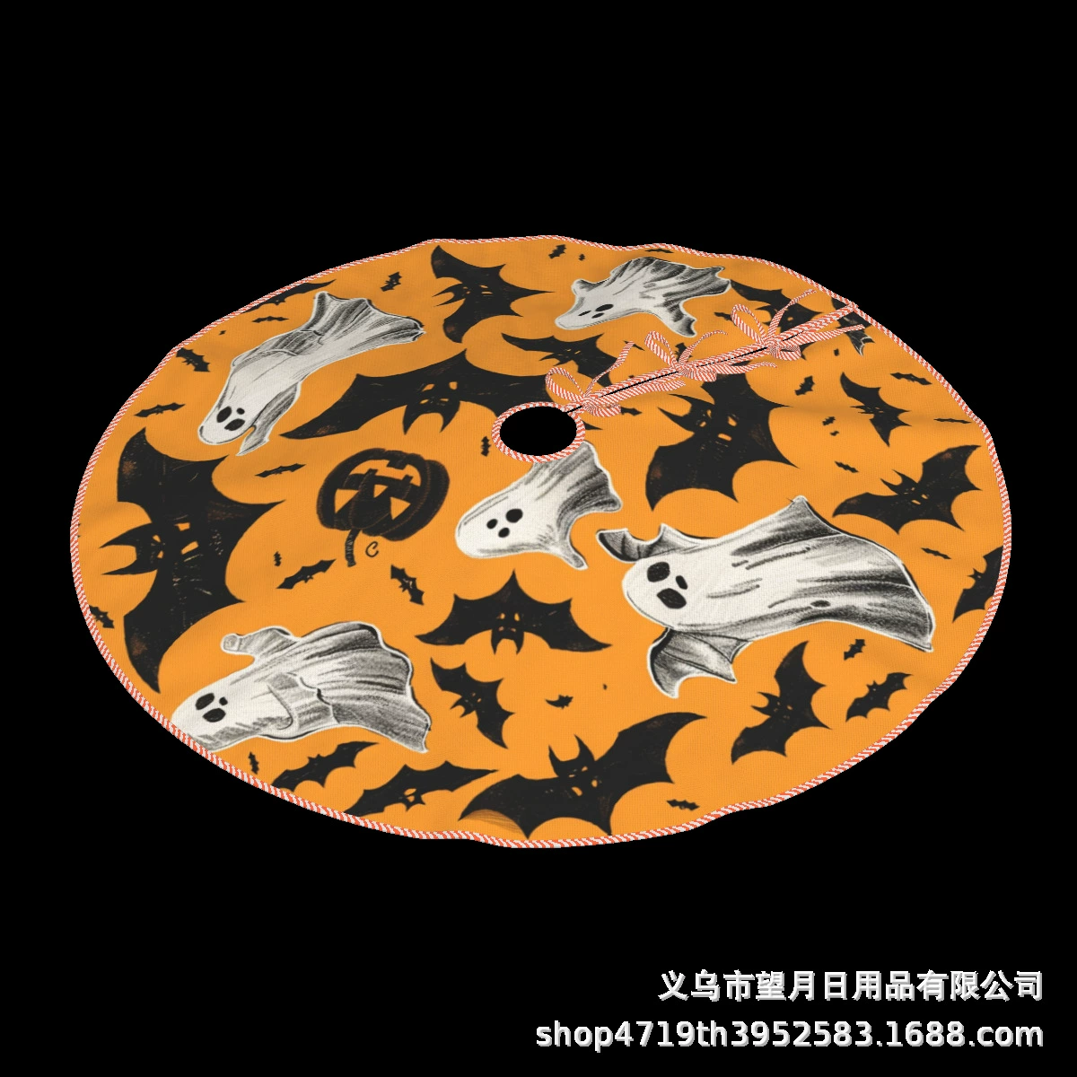 Кроссбордная сеkс Halloween елочная юбка новая фланелевая линя рождественские украшения тыква призрак летучая мышь черная кошка ведьма