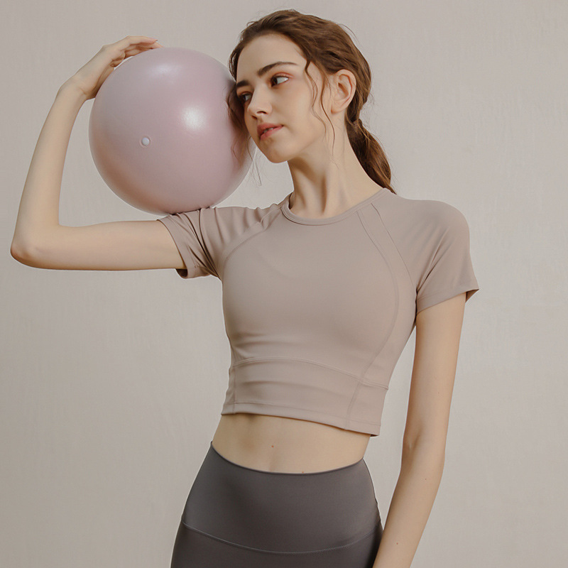 2025 New Sports Women's Short-sleeved T-shirt Quick-drying Breathable Fitness Clothes Running Tight Yoga Clothes Summer Fitness Clothes