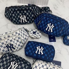 mlb数码腰包相机包ny满标印刷老花斜挎腰包子母相机包包