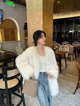 新款狐狸毛皮草外套女貂皮大衣中长款年轻皮毛一体厚毛毛上衣