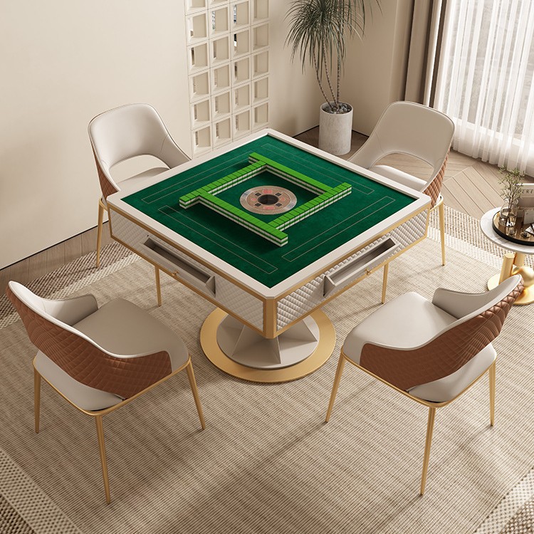 Mesa de mahjong automática, mesa de comedor de doble uso, simple, ligera, de lujo, pequeño apartamento, mesa de comedor de placa de roca para el hogar, máquina de mahjong silenciosa multifuncional