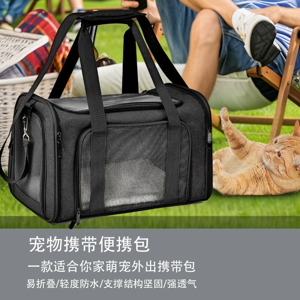 Встряхните один кошачий мешок с золотой пряжкой Складная сумка для домашних животных